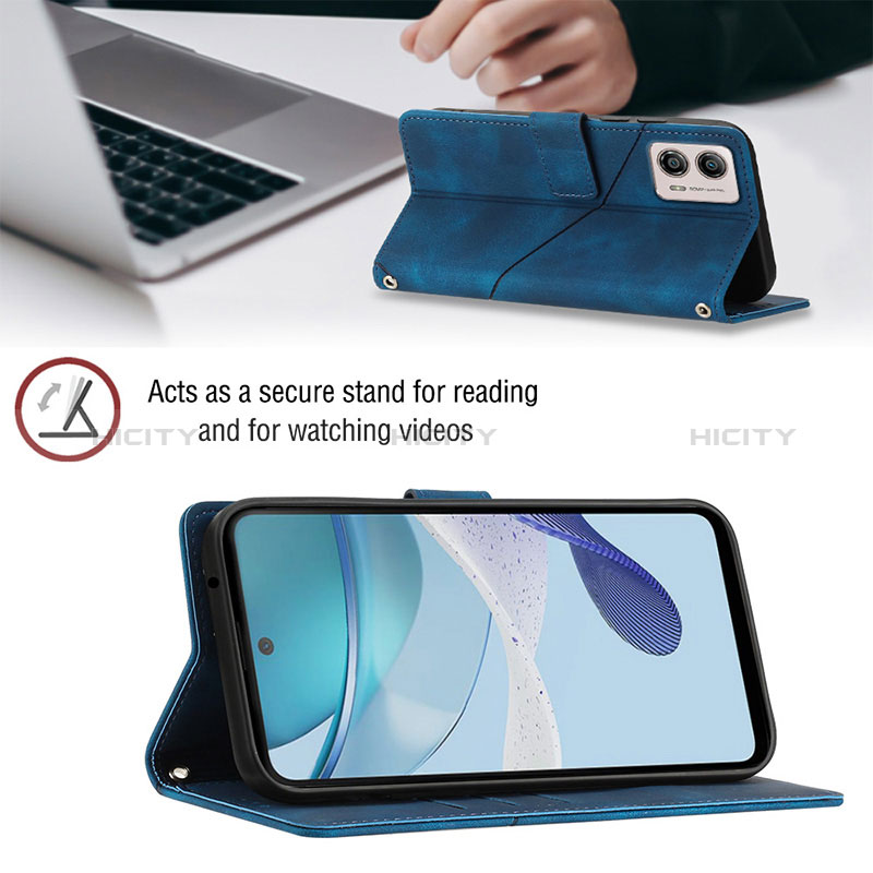 Handytasche Stand Schutzhülle Flip Leder Hülle YB2 für Motorola Moto G53y 5G