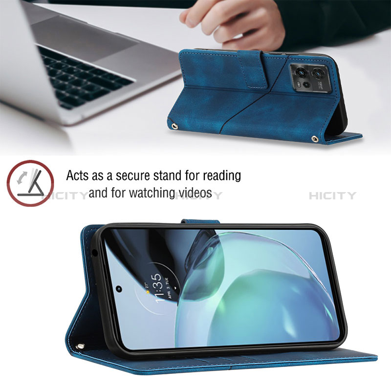 Handytasche Stand Schutzhülle Flip Leder Hülle YB2 für Motorola Moto G72