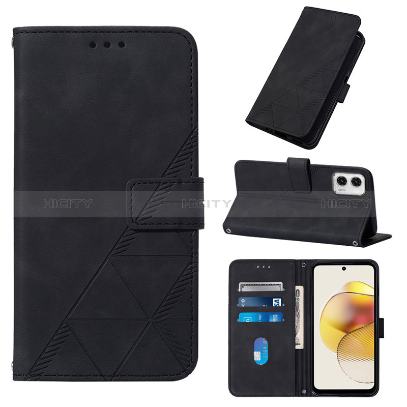 Handytasche Stand Schutzhülle Flip Leder Hülle YB2 für Motorola Moto G73 5G groß