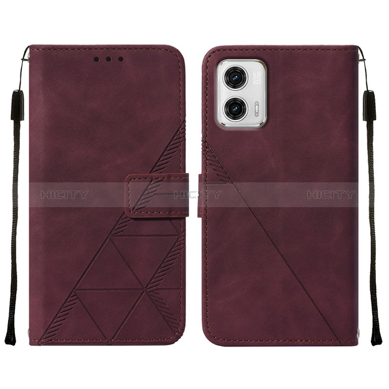 Handytasche Stand Schutzhülle Flip Leder Hülle YB2 für Motorola Moto G73 5G Rot