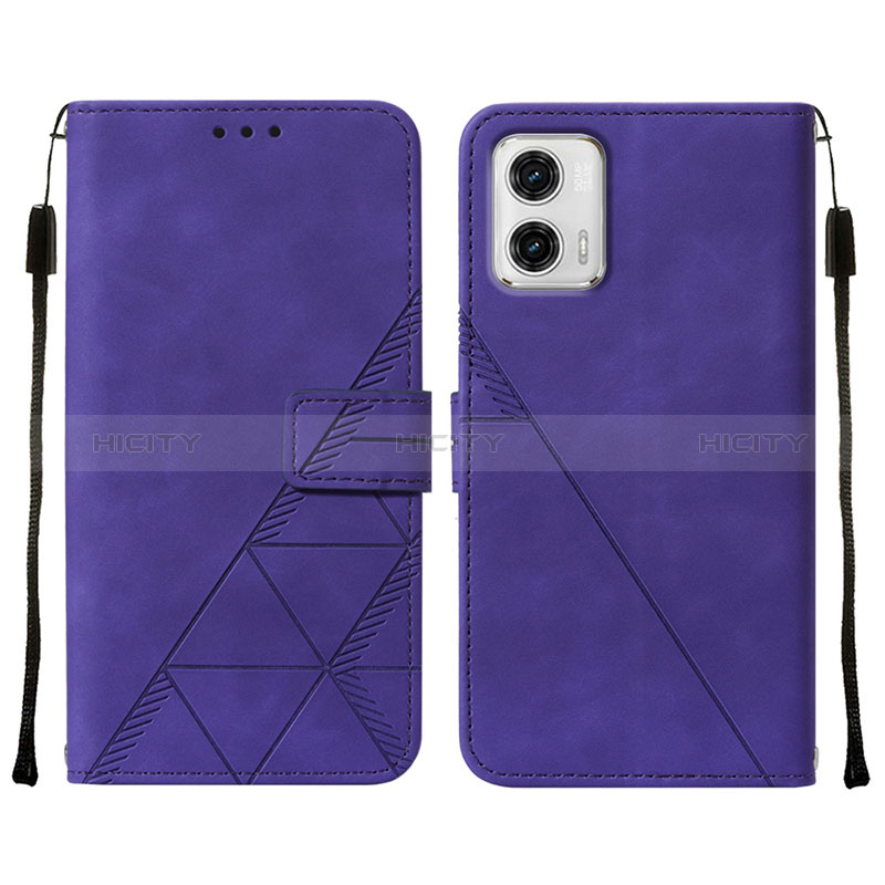 Handytasche Stand Schutzhülle Flip Leder Hülle YB2 für Motorola Moto G73 5G Violett