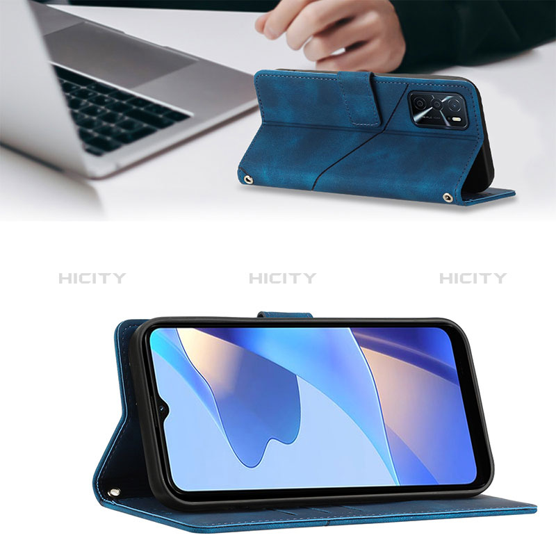 Handytasche Stand Schutzhülle Flip Leder Hülle YB2 für Oppo A16 groß