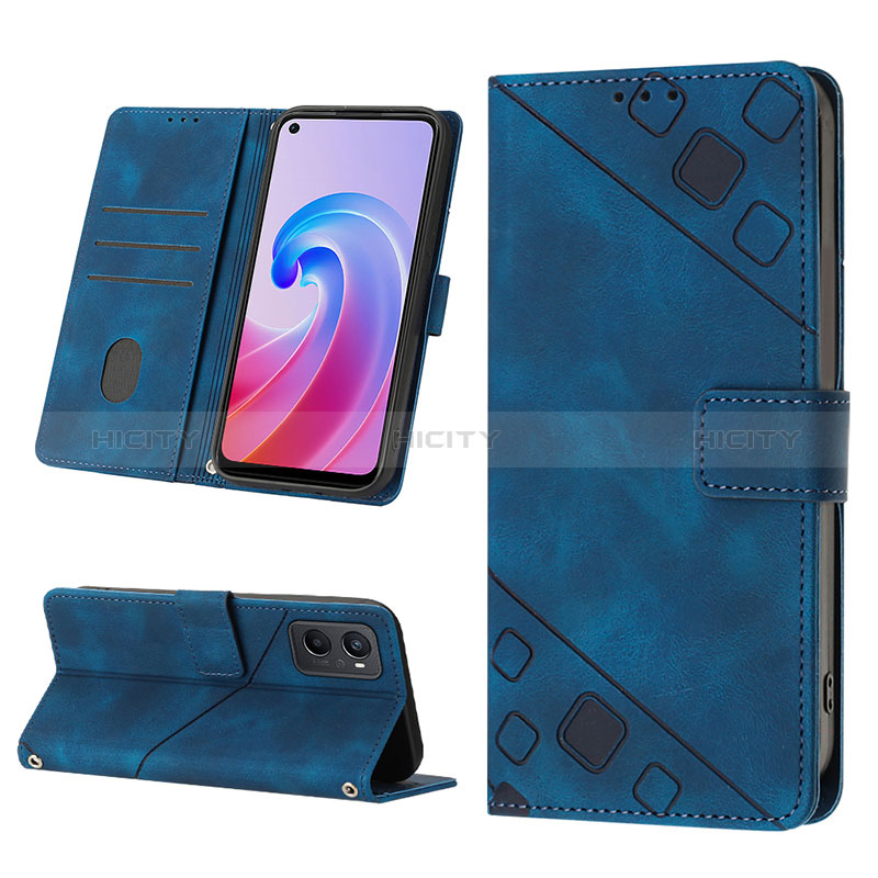 Handytasche Stand Schutzhülle Flip Leder Hülle YB2 für Oppo A96 4G groß