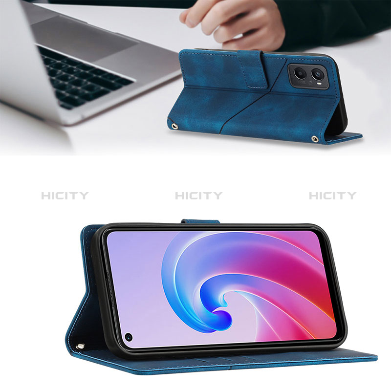 Handytasche Stand Schutzhülle Flip Leder Hülle YB2 für Oppo A96 4G groß