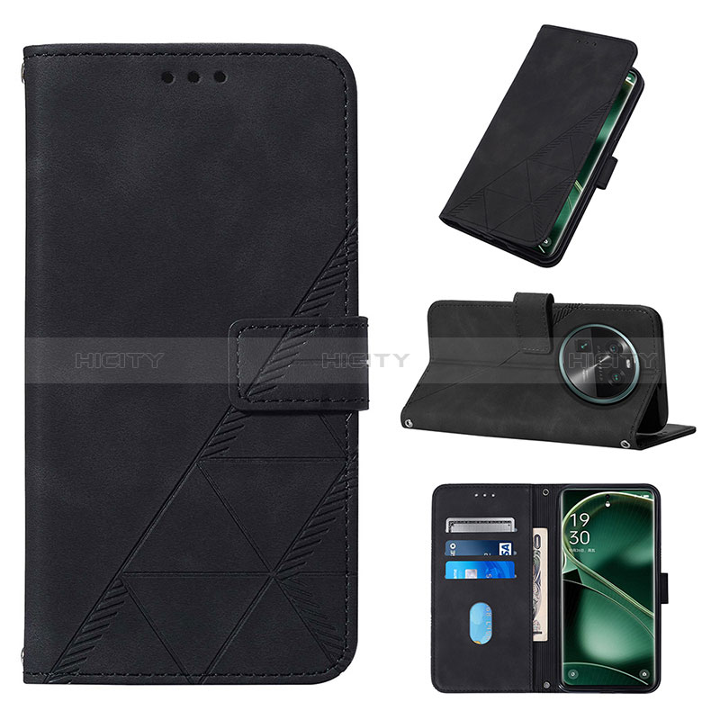 Handytasche Stand Schutzhülle Flip Leder Hülle YB2 für Oppo Find X6 5G groß