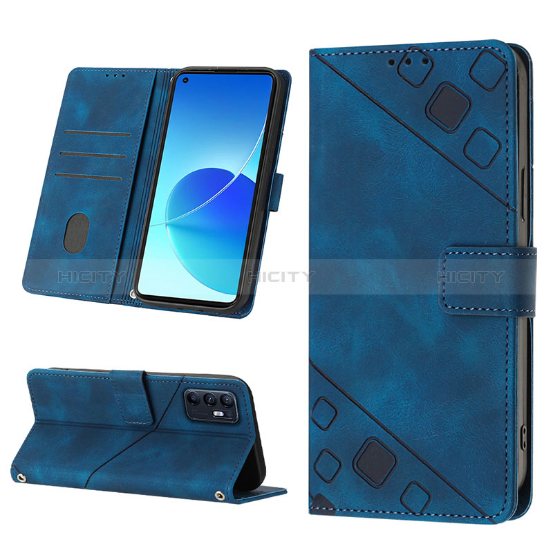 Handytasche Stand Schutzhülle Flip Leder Hülle YB2 für Oppo Reno6 5G groß