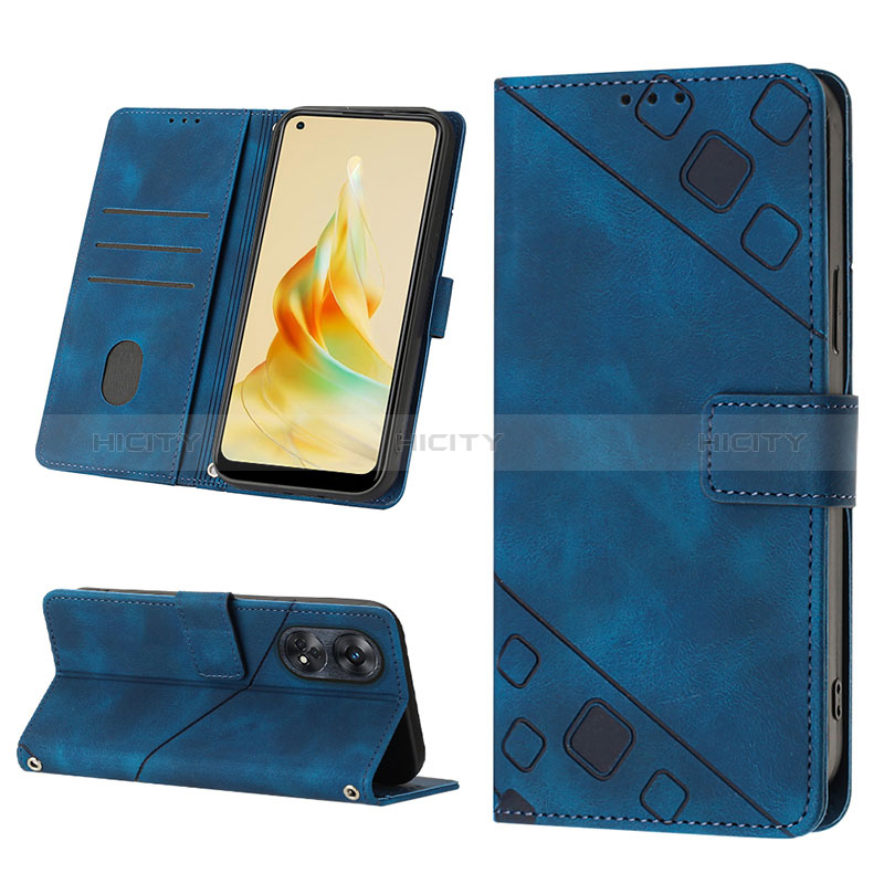 Handytasche Stand Schutzhülle Flip Leder Hülle YB2 für Oppo Reno8 T 4G groß