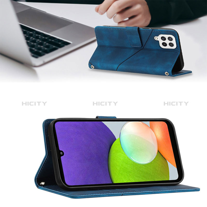 Handytasche Stand Schutzhülle Flip Leder Hülle YB2 für Samsung Galaxy A22 4G groß