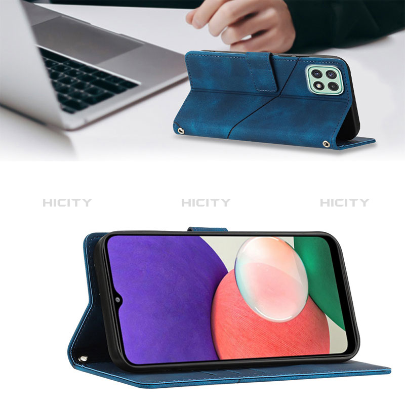 Handytasche Stand Schutzhülle Flip Leder Hülle YB2 für Samsung Galaxy A22s 5G groß