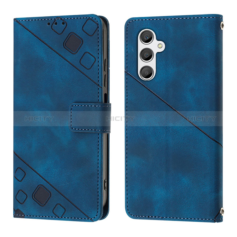 Handytasche Stand Schutzhülle Flip Leder Hülle YB2 für Samsung Galaxy A24 4G Blau Plus