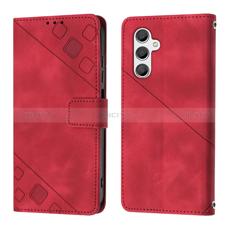 Handytasche Stand Schutzhülle Flip Leder Hülle YB2 für Samsung Galaxy A25 5G Rot Plus