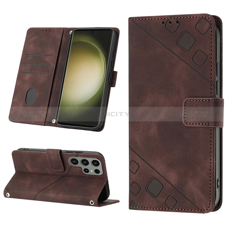 Handytasche Stand Schutzhülle Flip Leder Hülle YB2 für Samsung Galaxy S22 Ultra 5G