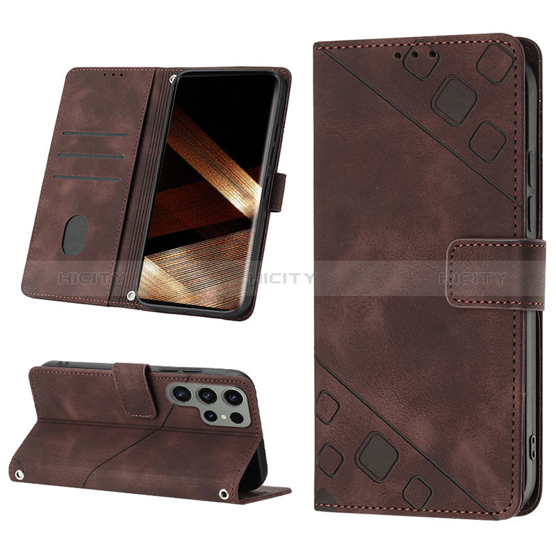 Handytasche Stand Schutzhülle Flip Leder Hülle YB2 für Samsung Galaxy S24 Ultra 5G