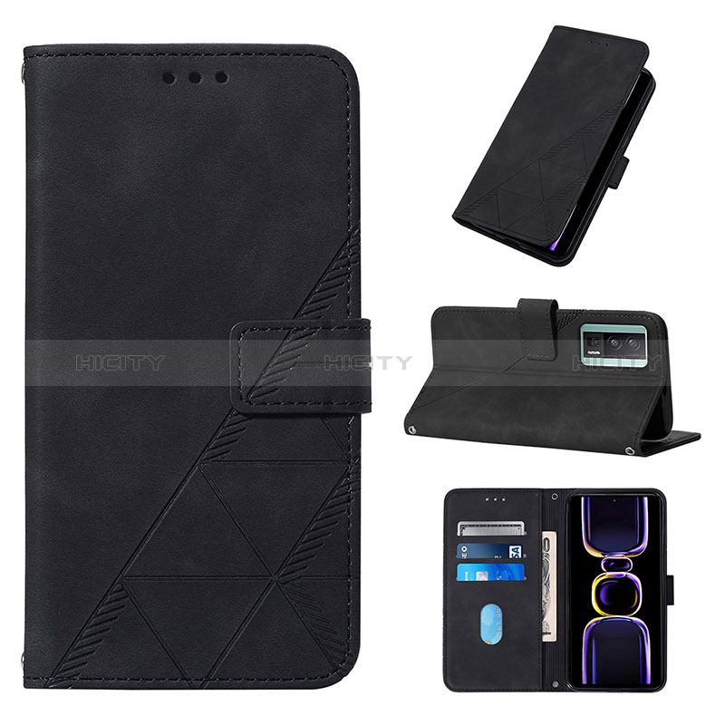 Handytasche Stand Schutzhülle Flip Leder Hülle YB2 für Xiaomi Poco F5 Pro 5G groß