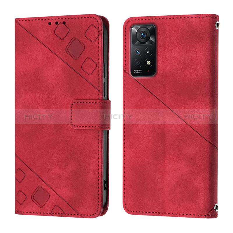 Handytasche Stand Schutzhülle Flip Leder Hülle YB2 für Xiaomi Redmi Note 11 Pro 4G Rot Plus