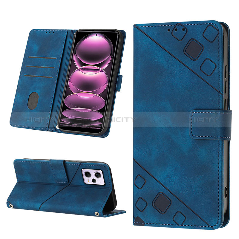 Handytasche Stand Schutzhülle Flip Leder Hülle YB2 für Xiaomi Redmi Note 12 Pro 5G groß