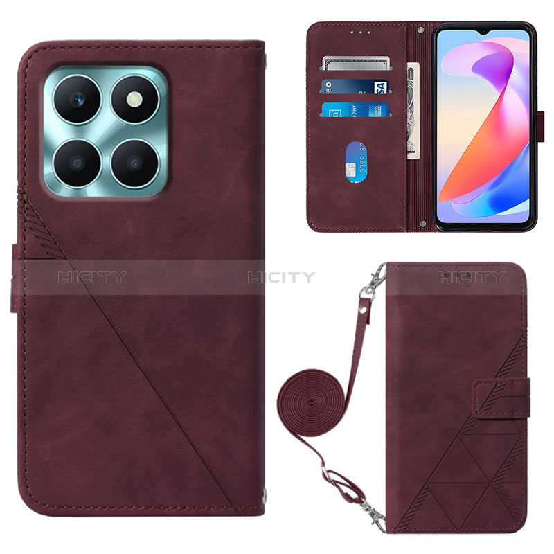 Handytasche Stand Schutzhülle Flip Leder Hülle YB3 für Huawei Honor X6a Rot