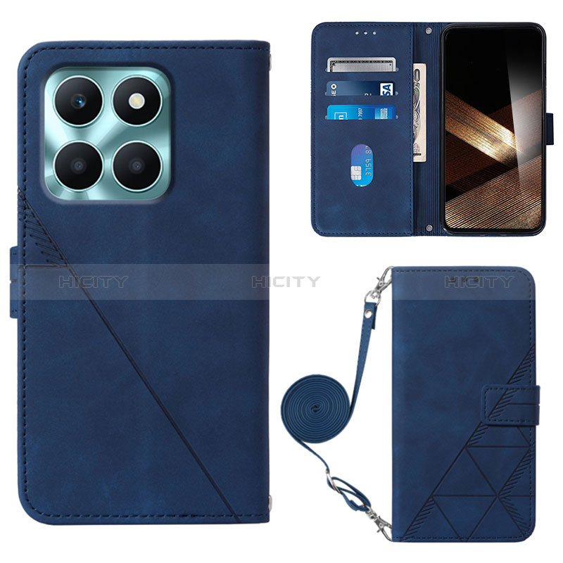 Handytasche Stand Schutzhülle Flip Leder Hülle YB3 für Huawei Honor X8b Blau