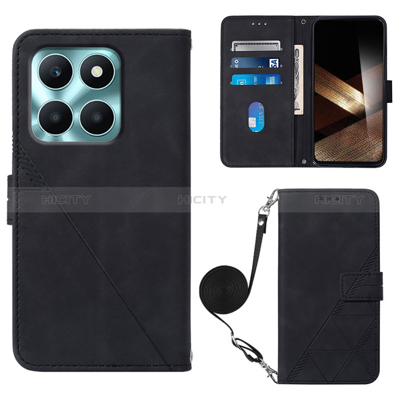 Handytasche Stand Schutzhülle Flip Leder Hülle YB3 für Huawei Honor X8b Schwarz Plus