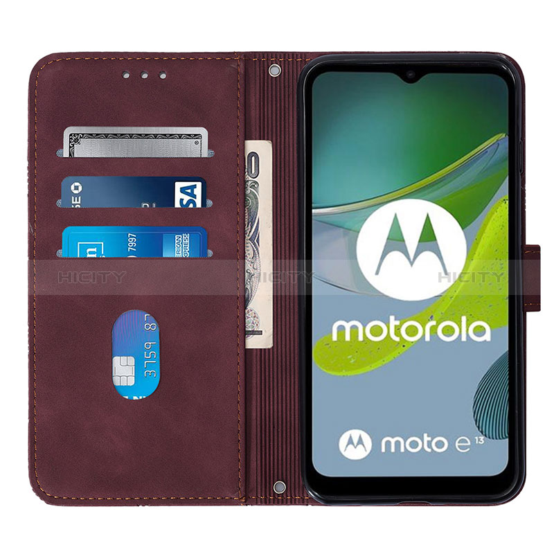 Handytasche Stand Schutzhülle Flip Leder Hülle YB3 für Motorola Moto E13