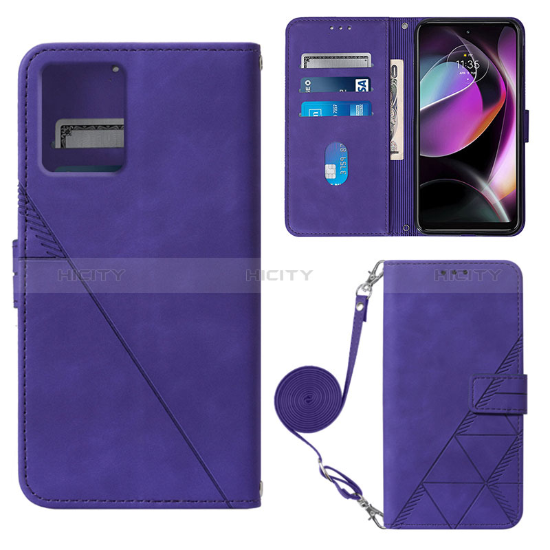 Handytasche Stand Schutzhülle Flip Leder Hülle YB3 für Motorola Moto G 5G (2023) Violett Plus