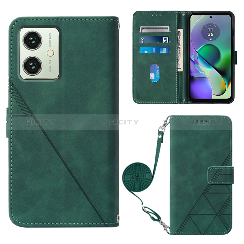 Handytasche Stand Schutzhülle Flip Leder Hülle YB3 für Motorola Moto G54 5G Grün