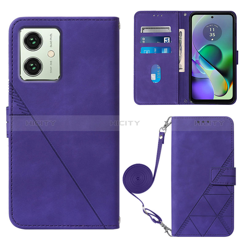 Handytasche Stand Schutzhülle Flip Leder Hülle YB3 für Motorola Moto G54 5G Violett