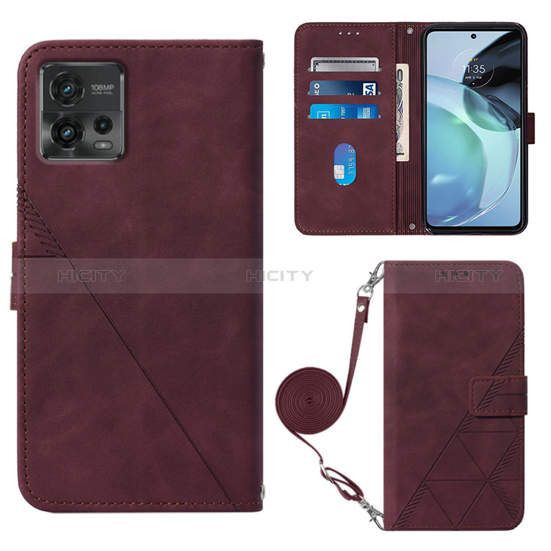 Handytasche Stand Schutzhülle Flip Leder Hülle YB3 für Motorola Moto G72 Rot