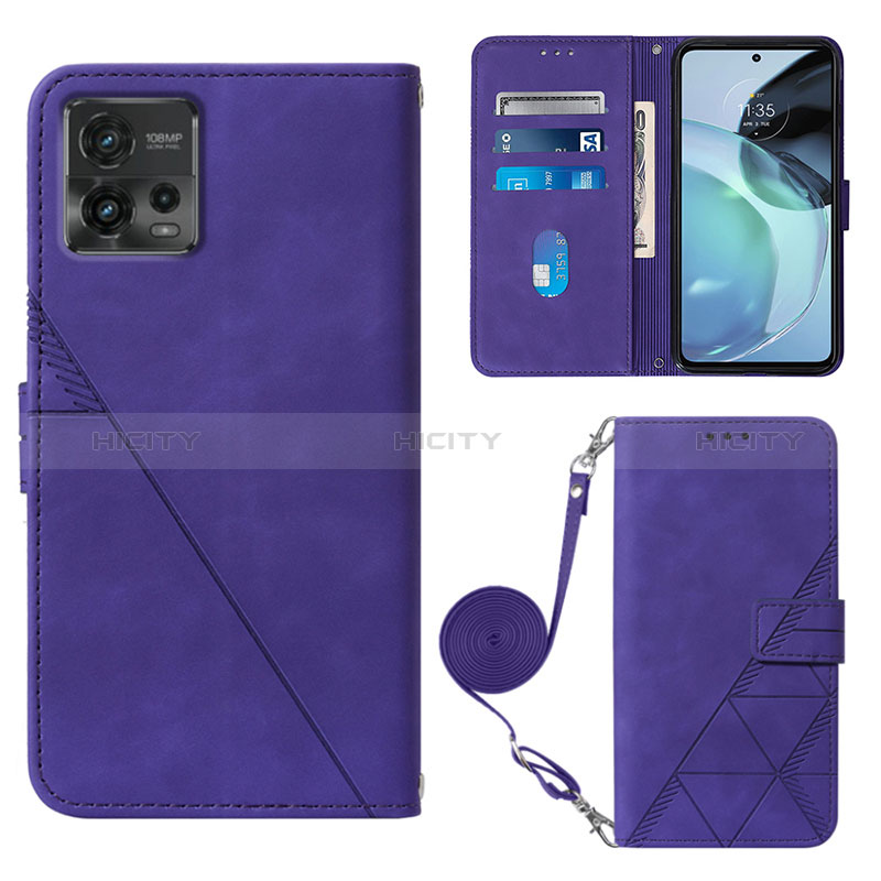 Handytasche Stand Schutzhülle Flip Leder Hülle YB3 für Motorola Moto G72 Violett