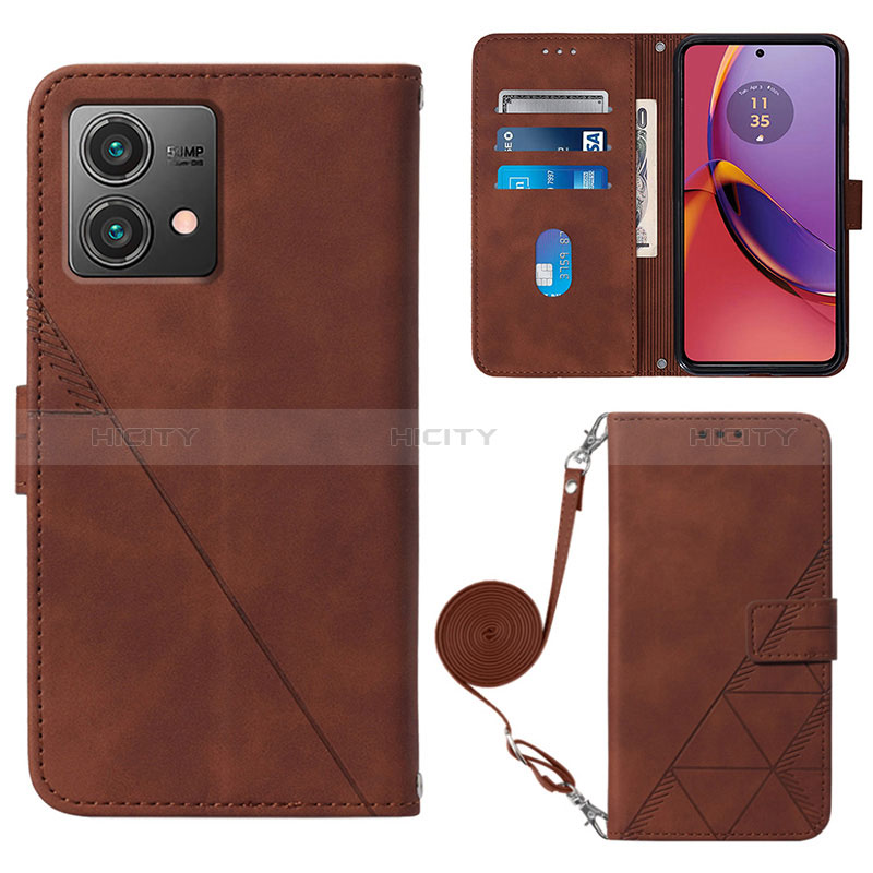 Handytasche Stand Schutzhülle Flip Leder Hülle YB3 für Motorola Moto G84 5G Braun