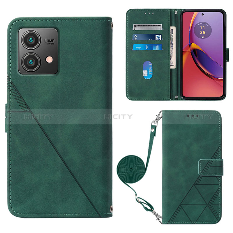 Handytasche Stand Schutzhülle Flip Leder Hülle YB3 für Motorola Moto G84 5G Grün