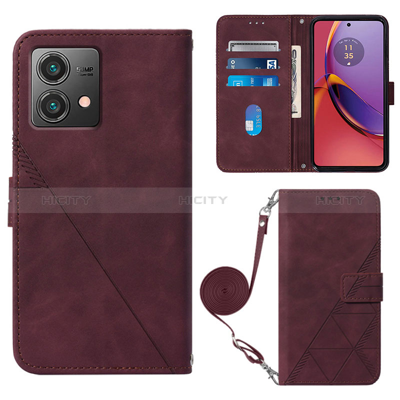 Handytasche Stand Schutzhülle Flip Leder Hülle YB3 für Motorola Moto G84 5G Rot Plus