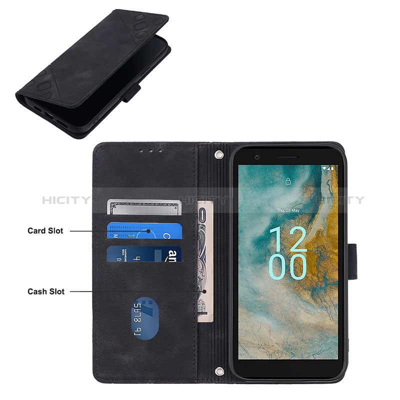 Handytasche Stand Schutzhülle Flip Leder Hülle YB3 für Nokia C02 groß