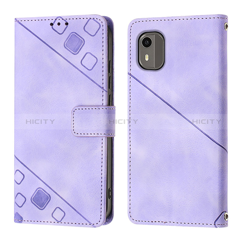 Handytasche Stand Schutzhülle Flip Leder Hülle YB3 für Nokia C12 Violett