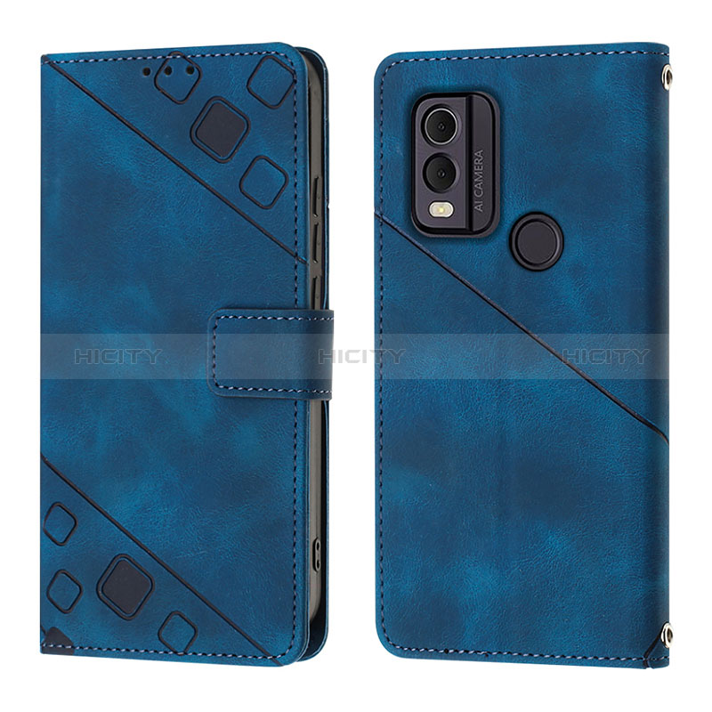 Handytasche Stand Schutzhülle Flip Leder Hülle YB3 für Nokia C22 Blau Plus