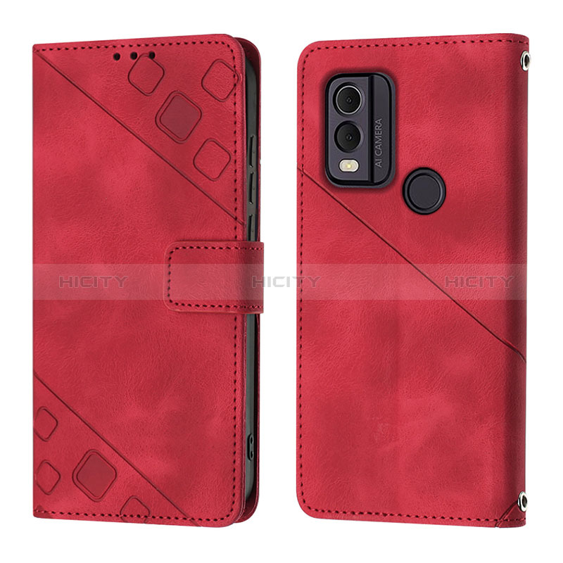 Handytasche Stand Schutzhülle Flip Leder Hülle YB3 für Nokia C22 Rot Plus