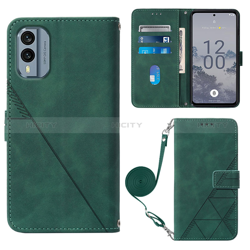 Handytasche Stand Schutzhülle Flip Leder Hülle YB3 für Nokia X30 5G Grün