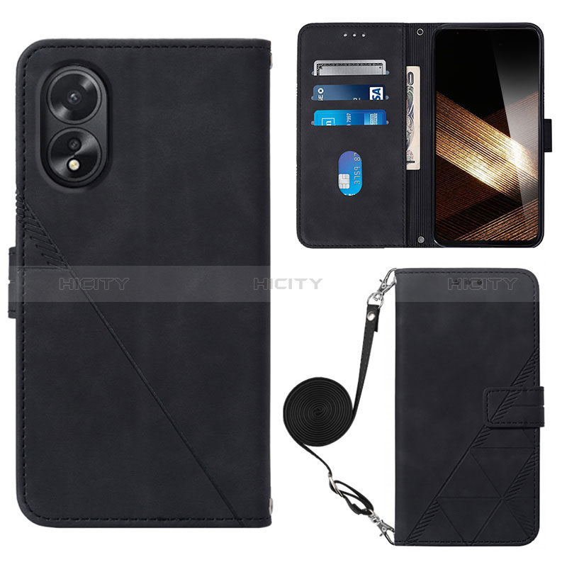 Handytasche Stand Schutzhülle Flip Leder Hülle YB3 für Oppo A18 groß