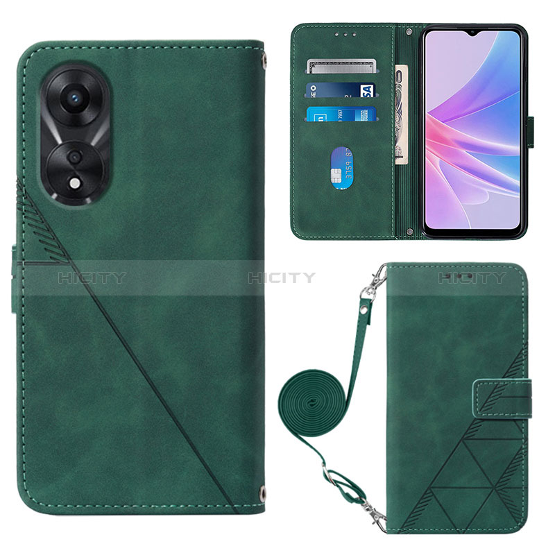 Handytasche Stand Schutzhülle Flip Leder Hülle YB3 für Oppo A58 5G Grün