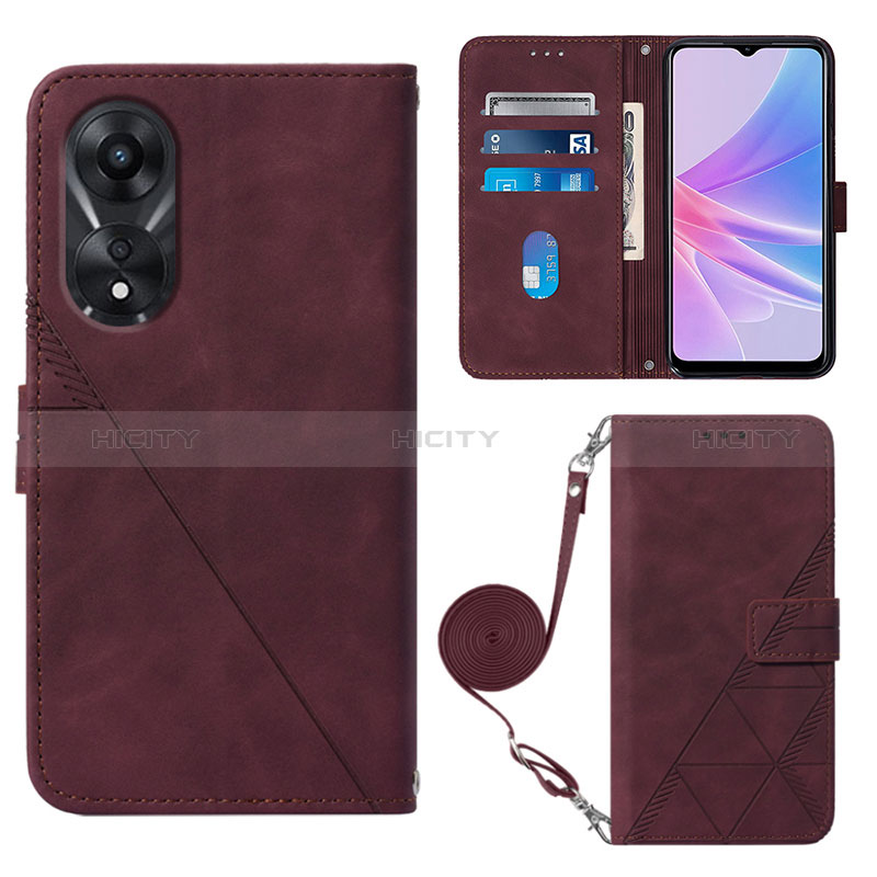 Handytasche Stand Schutzhülle Flip Leder Hülle YB3 für Oppo A78 5G Rot