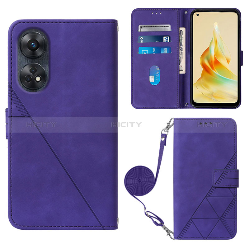 Handytasche Stand Schutzhülle Flip Leder Hülle YB3 für Oppo Reno8 T 4G Violett