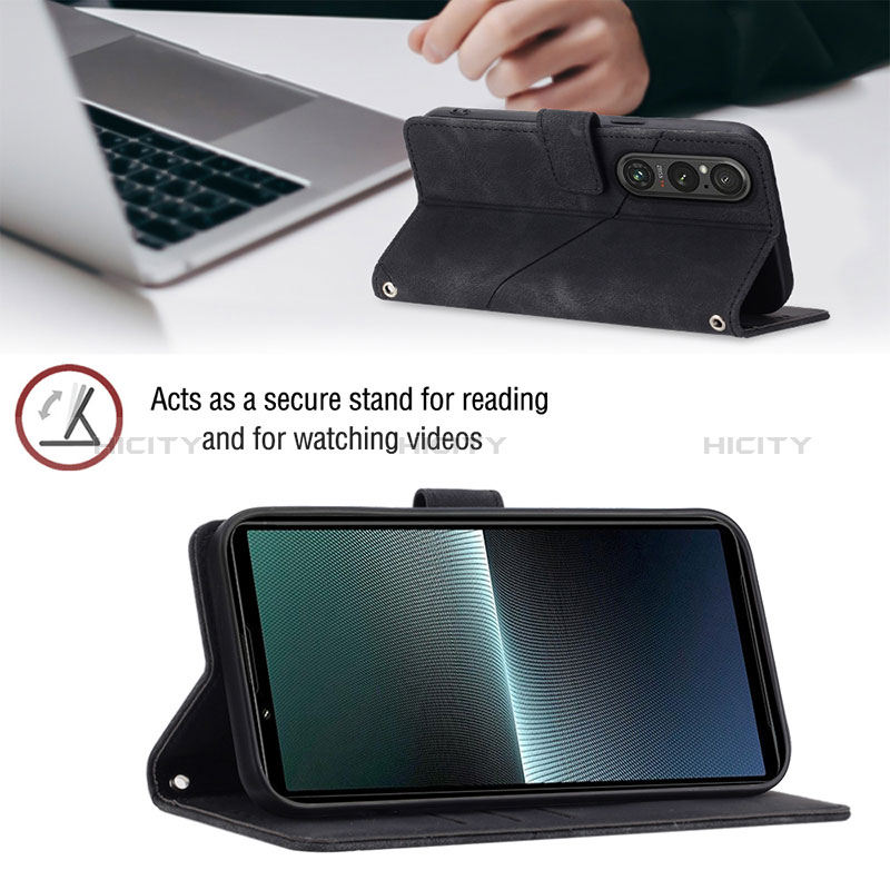 Handytasche Stand Schutzhülle Flip Leder Hülle YB3 für Sony Xperia 1 V