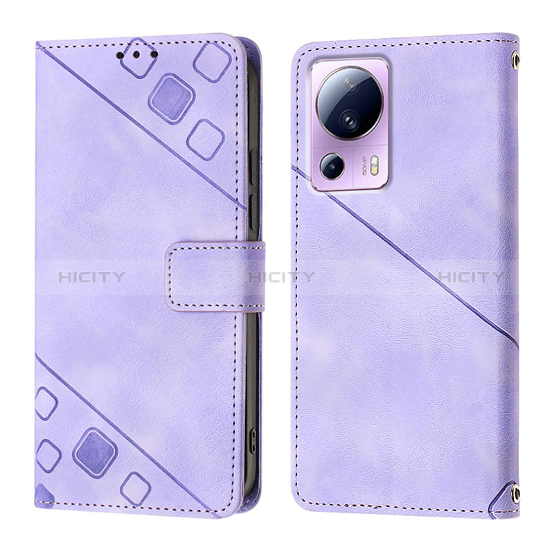 Handytasche Stand Schutzhülle Flip Leder Hülle YB3 für Xiaomi Mi 13 Lite 5G Violett Plus