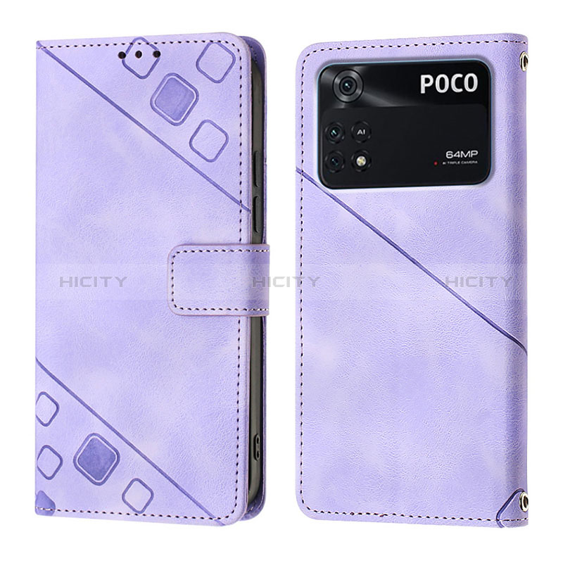 Handytasche Stand Schutzhülle Flip Leder Hülle YB3 für Xiaomi Poco M4 Pro 4G Violett