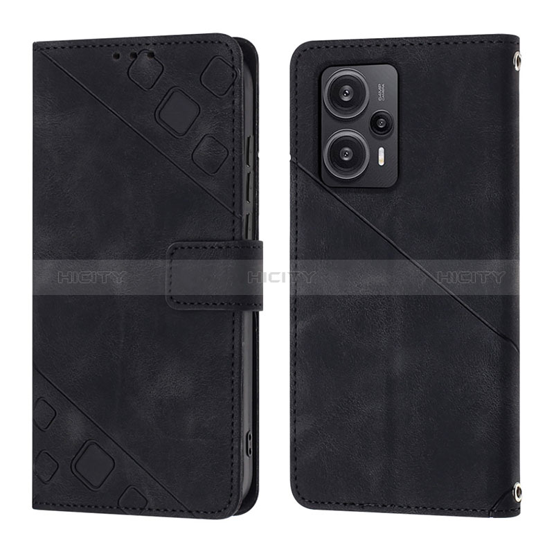 Handytasche Stand Schutzhülle Flip Leder Hülle YB3 für Xiaomi Redmi Note 12 Turbo 5G Schwarz