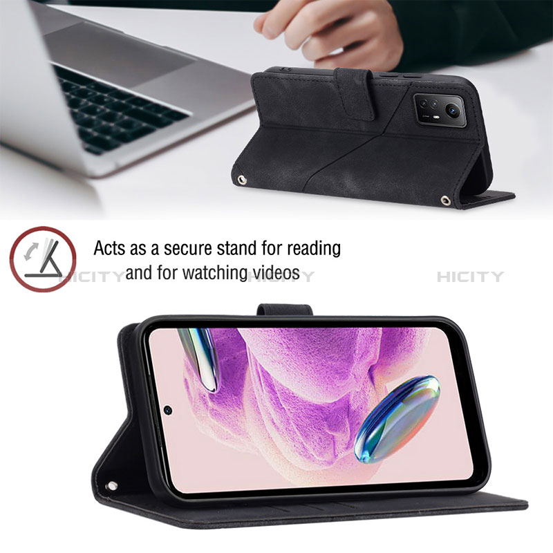 Handytasche Stand Schutzhülle Flip Leder Hülle YB3 für Xiaomi Redmi Note 12S groß