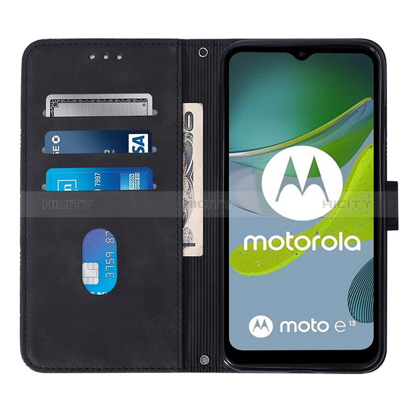 Handytasche Stand Schutzhülle Flip Leder Hülle YB4 für Motorola Moto E13