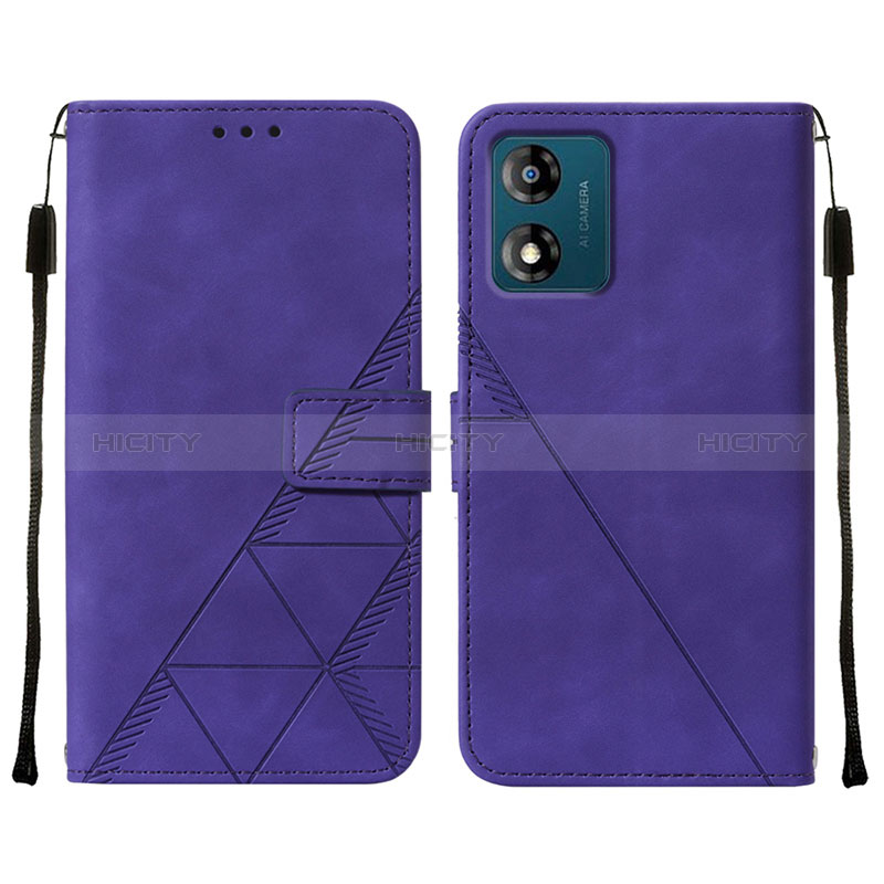 Handytasche Stand Schutzhülle Flip Leder Hülle YB4 für Motorola Moto E13 Violett Plus