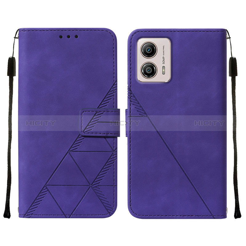 Handytasche Stand Schutzhülle Flip Leder Hülle YB4 für Motorola Moto G53 5G Violett