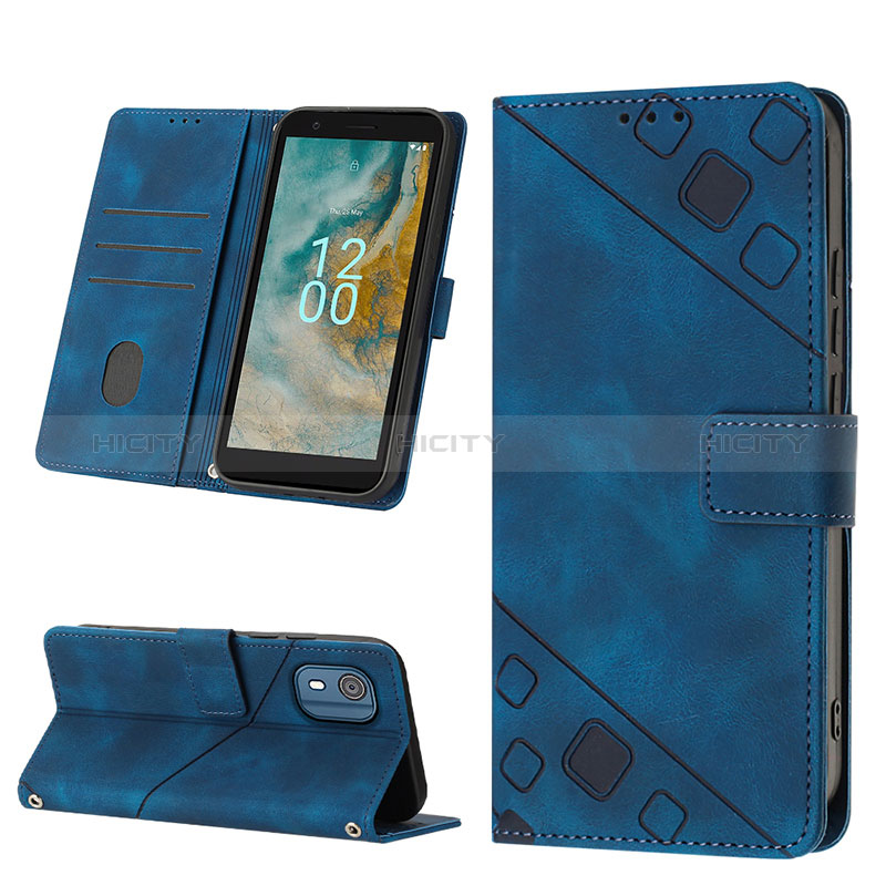 Handytasche Stand Schutzhülle Flip Leder Hülle YB4 für Nokia C02